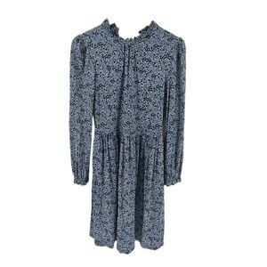 Boden Blue Floral Shift Dress 6P Petite 3/4 Sleeve‎ Pockets Mod Workwear Boho